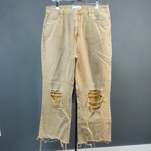 Vervet Women's Distressed Wide Leg Jeans